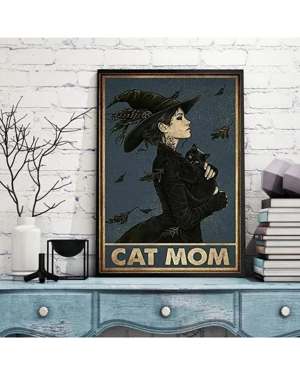 Cat Mom Black Cat Poster, Witch Poster