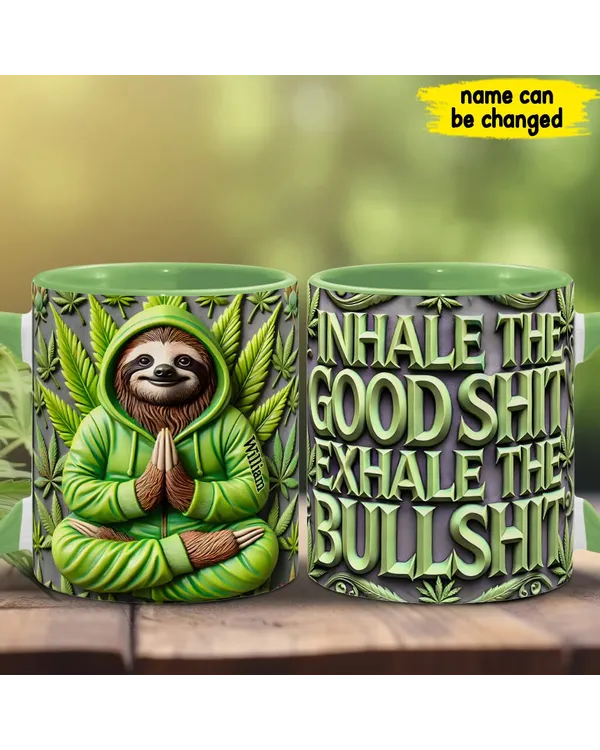 Personalized Weed Inhale The Goodshit Accent Mug