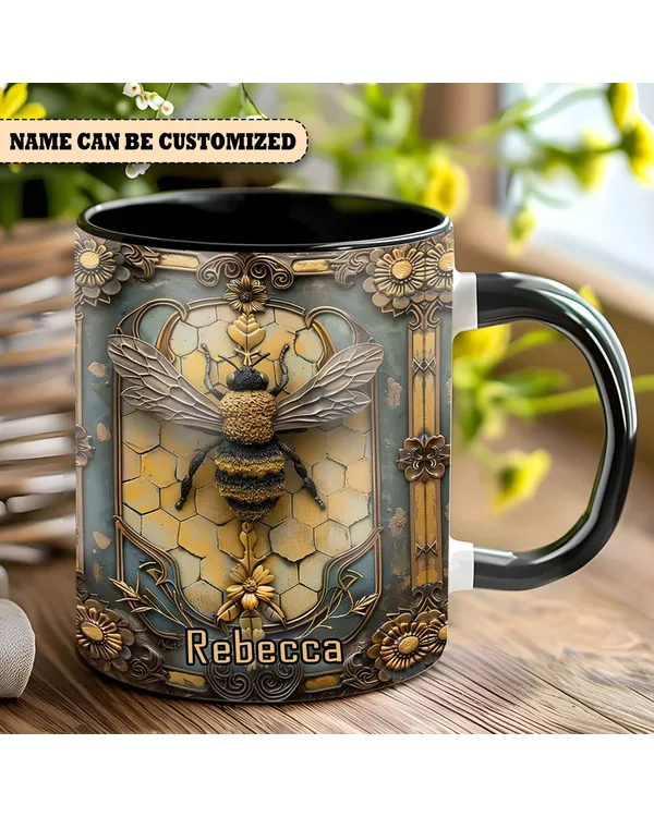 Vintage Bee Personalized Accent Mug