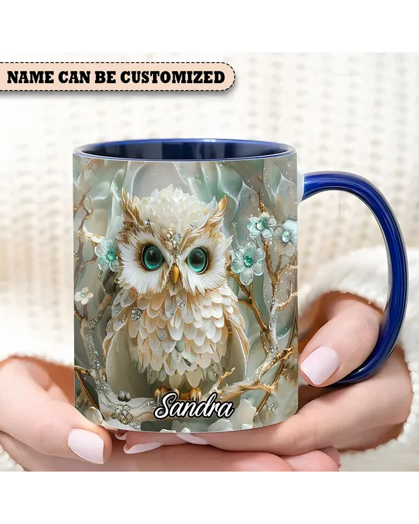 Personalized Beautiful Owl Accent Mug