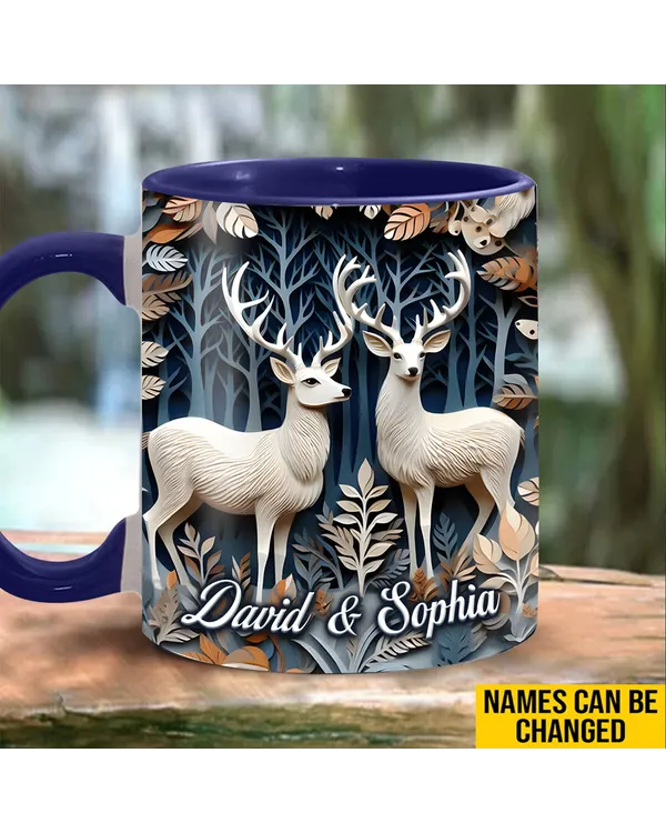 Personalized Deer Couple  Accent Mug