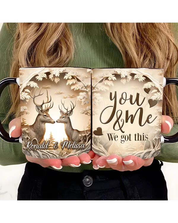 Personalized Deers Love  Accent Mug