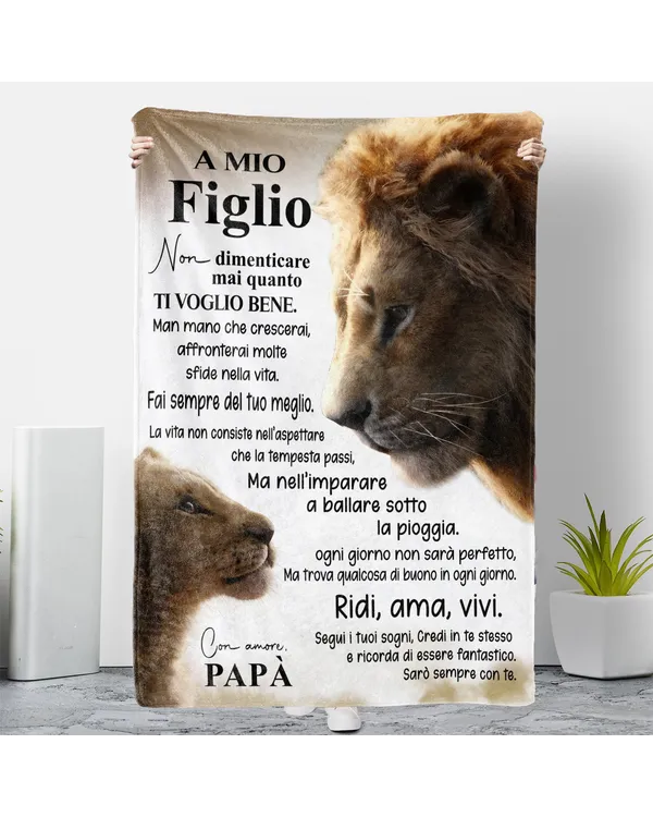 IT - Coperta A Mio Figlio Non dimenticare mai quanto ti voglio bene Con amore Papà