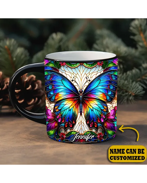 Personalized Butterfly Colorful Accent Mug