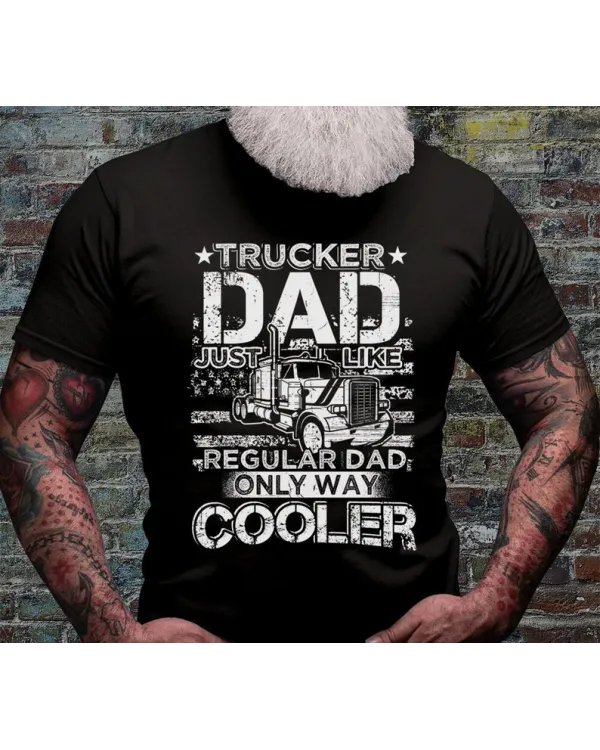 Trucker Dad Shirt | Cool Driver T-shirt | Truck Owner Gift Idea | Semi Truck Cotton Jersey | Skilled Trucker Driver Short Sleeve | Truck Tee