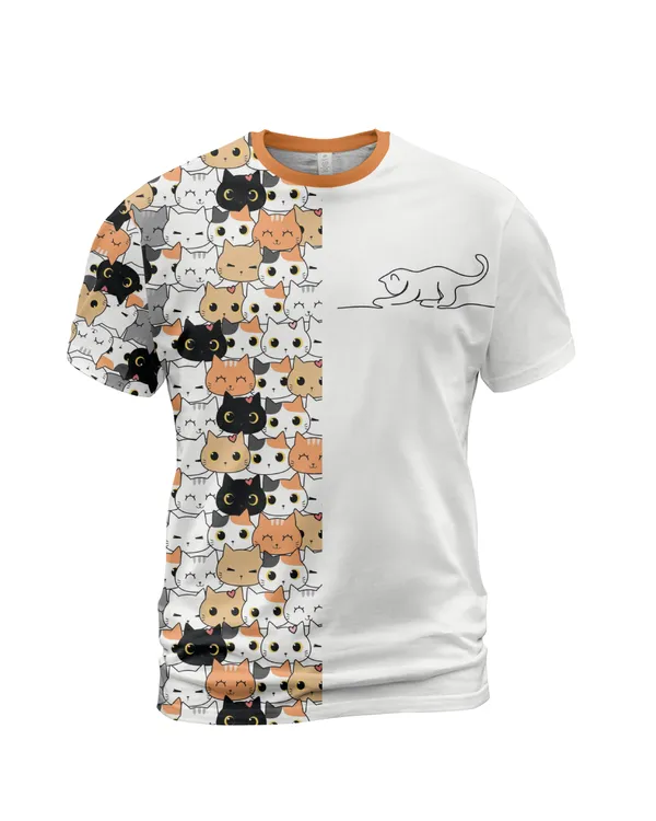 Cats Pattern T-shirt