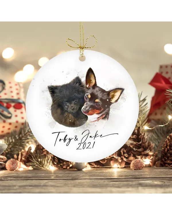 Custom Pet Portrait Ceramic Ornament