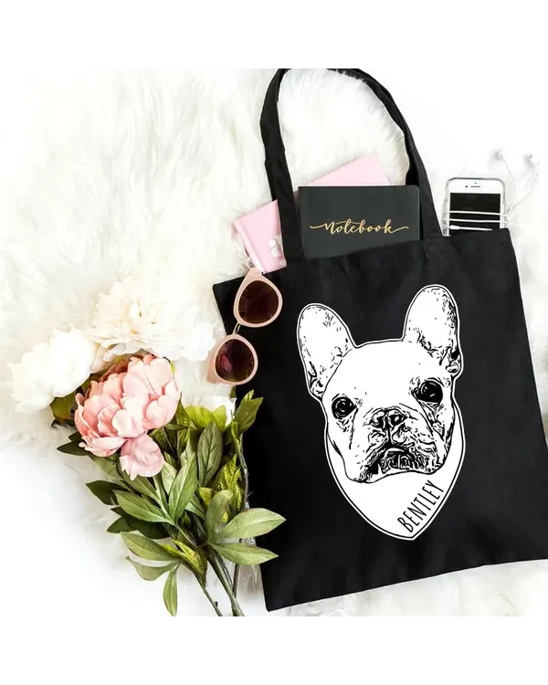 Personalized Dog Tote Bag, Dog Stuff Overnight Bag