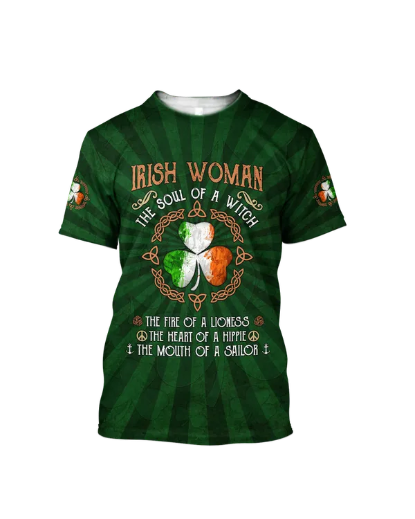 Irish Woman The Soul Of a Witch 3D Shirt