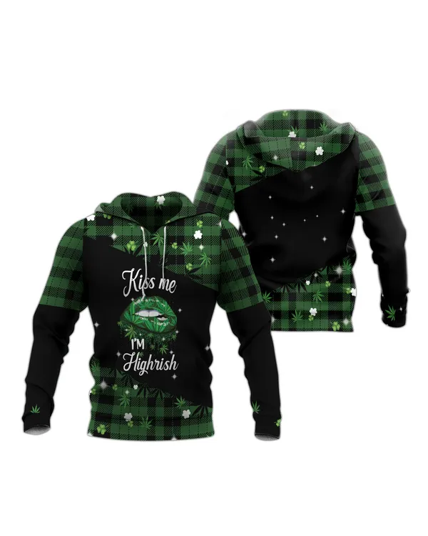 Kiss Me Im Highrish All Over Print Hoodie