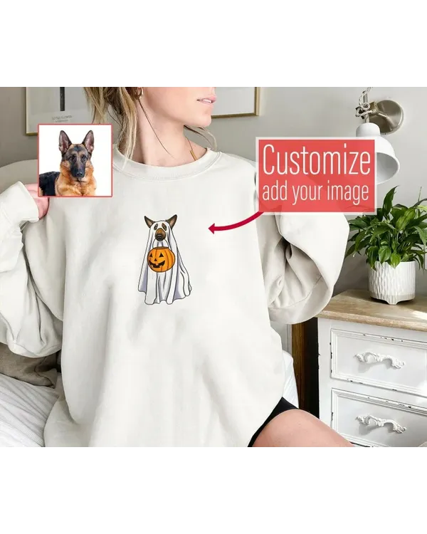 Custom Your Dog Pumkin Halloween Sweatshirt