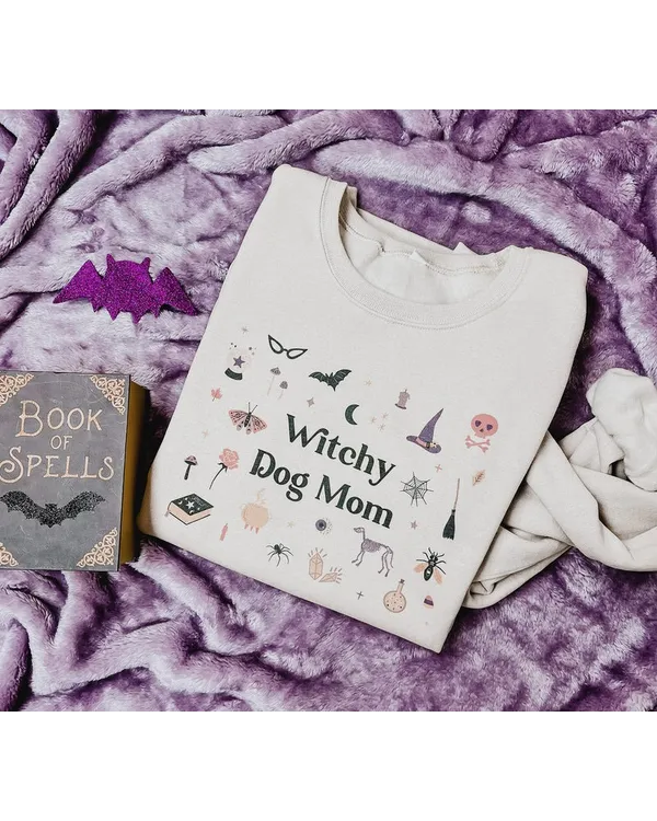 Witchy Dog Mom Halloween Sweatshirt