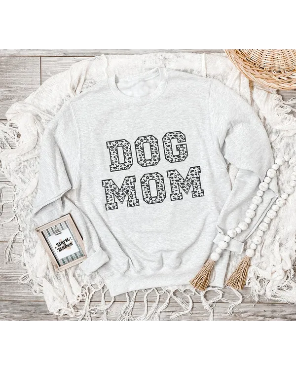 Dog Mom Black And White Leopard Sweatshirt