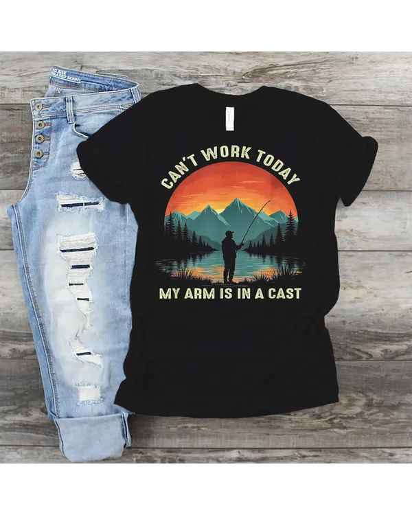 Can't Work Today My Arm is in A Cast Funny Fishing Fisherman T-Shirt Shirt - Kids Pullover Hoodie Kids Pullover Hoodie