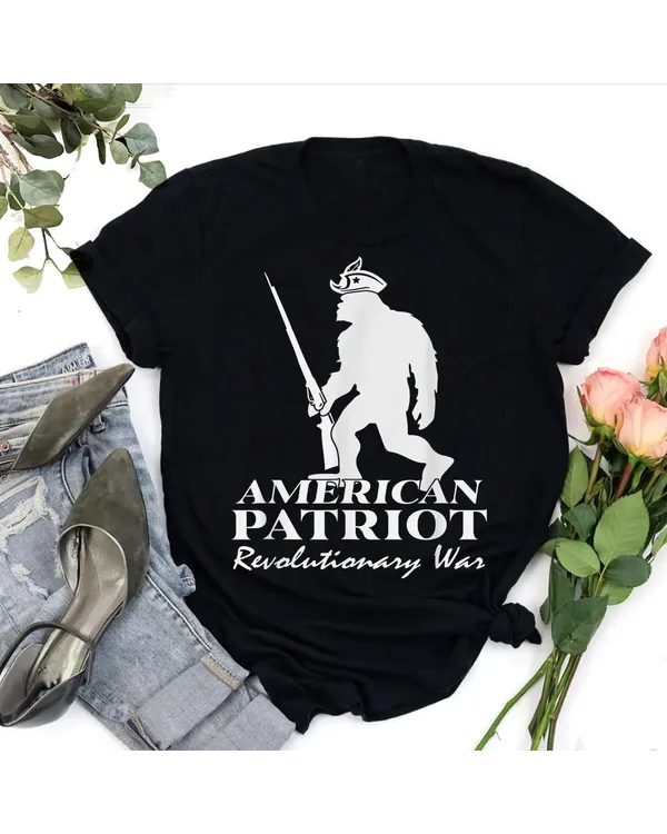Funny Bigfoot American Patriot Independence Day 4th Of July T-Shirt Shirt - Unisex Premium T-Shirt Unisex Premium T-Shirt