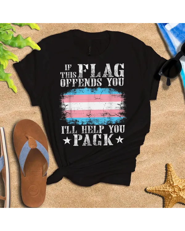 If This Flag Offends You Trans Rainbow Pride Transgender T-Shirt Shirt - Unisex Sweatshirt Unisex Sweatshirt