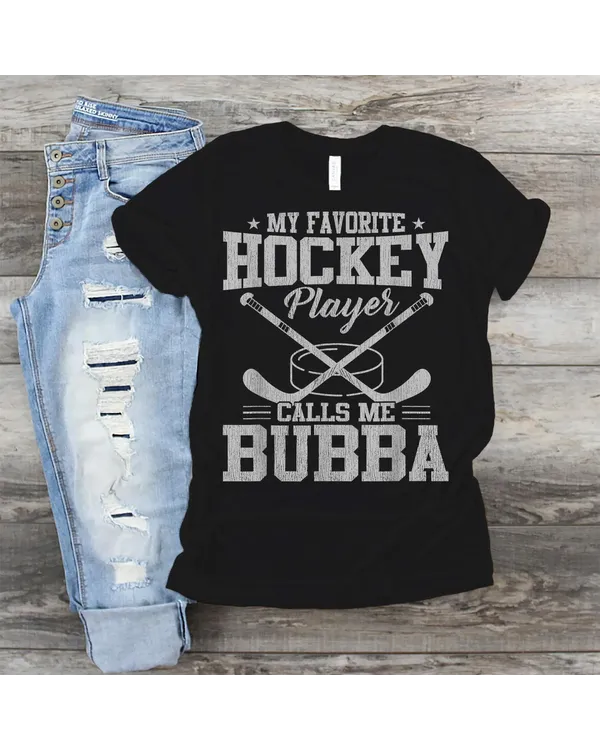 My Favorite Hockey Calls Me Bubba Vintage Family Matching T-Shirt Shirt - Unisex Standard T-Shirt Unisex Standard T-Shirt