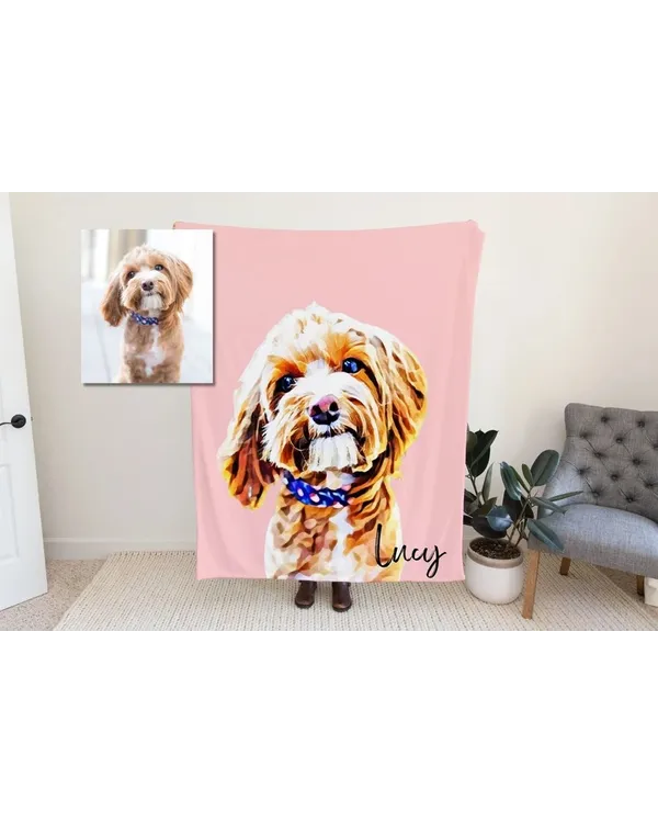 Custom Pet Portrait Blanket (Up to 5 Pets)