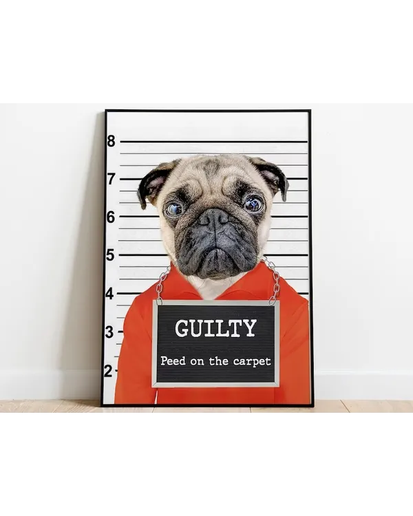 Custom Pet Mugshot Portrait