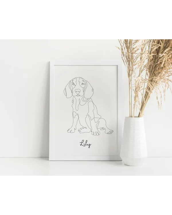 Custom Pet Line Portrait Wall Art