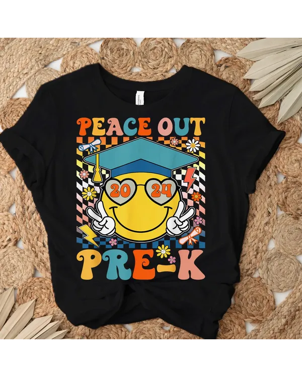 Peace Out Prek Happy Last Day Of School Graduate 2024 Shirt