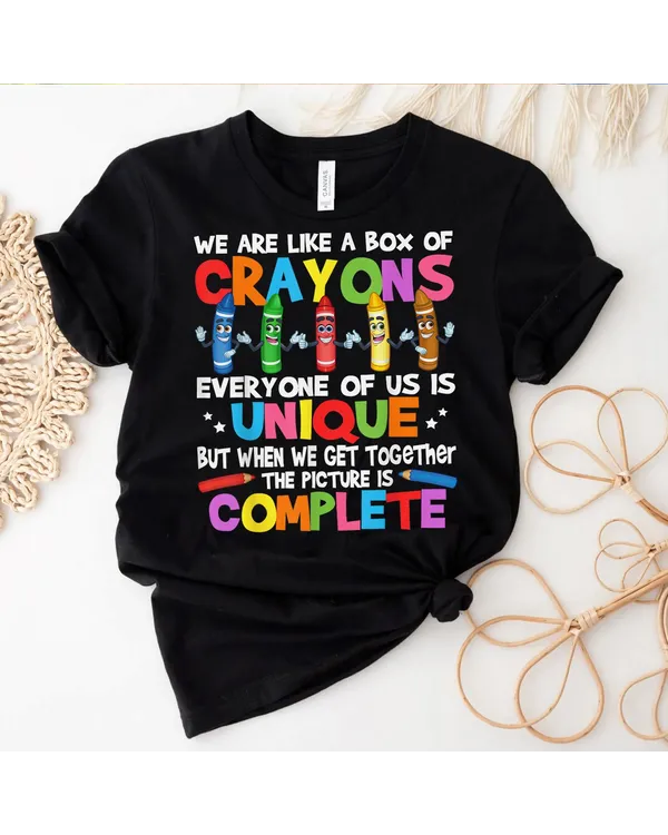 Funny Teacher We Are Like A Box Of Crayons Shirt