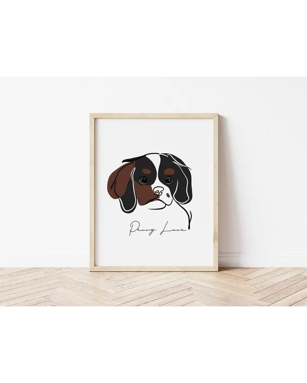 Custom Line Art Pet Portrait, Minimalistic pet portrait, Line Drawing, Pet Loss gift