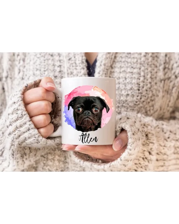 Custom Pet Oil Art Mug, Dog Coffee Mug, Pet Coffee Cup