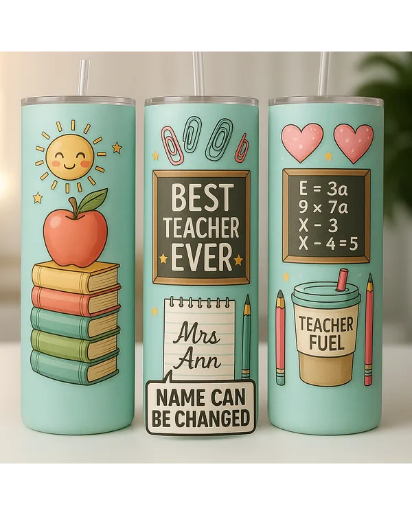 Personalized Teacher Tumbler – Best Teacher Ever – Add Custom Name | Back to School Gift