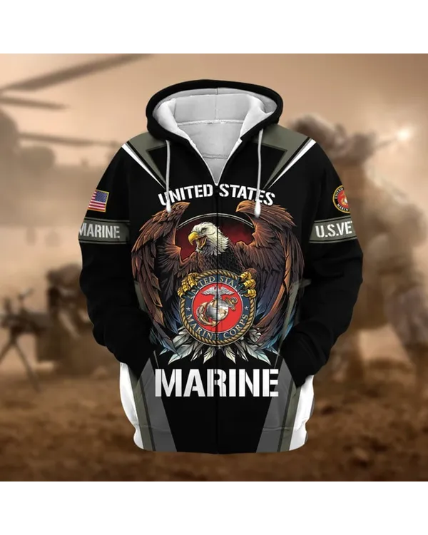 Marine 3 - Premium Zip Hoodie