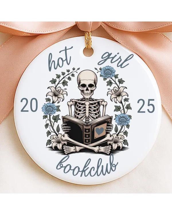 Hot Girl Bookclub Gift Librarian Christmas Decor Book Lover Present Bookish Reader Gift Ornament