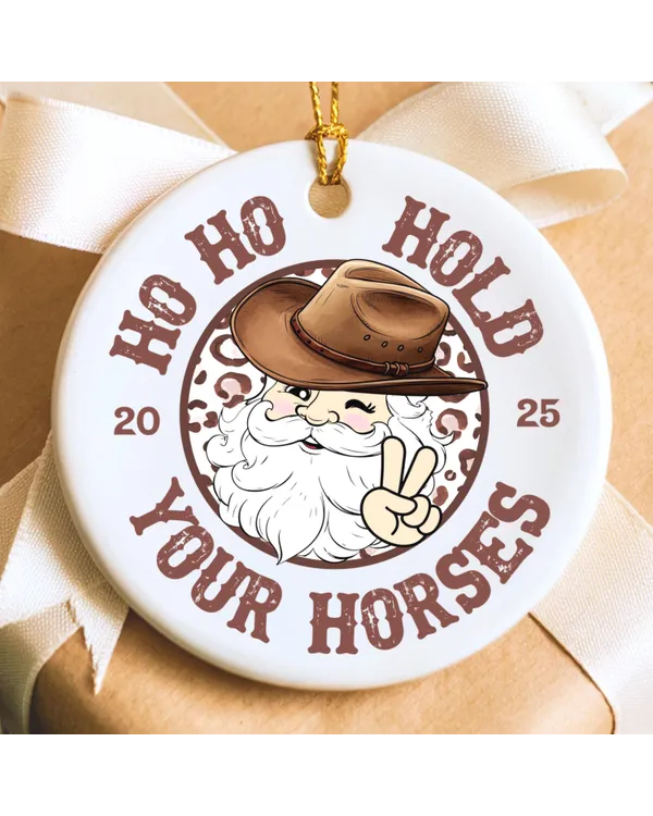 Cowboy Santa Christmas Rustic Farmhouse Decor Cowgirl Gift Idea Xmas Ornament