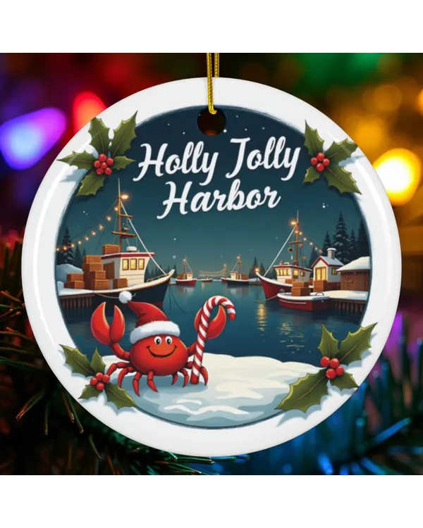 Nautical Christmas Crab Ornament