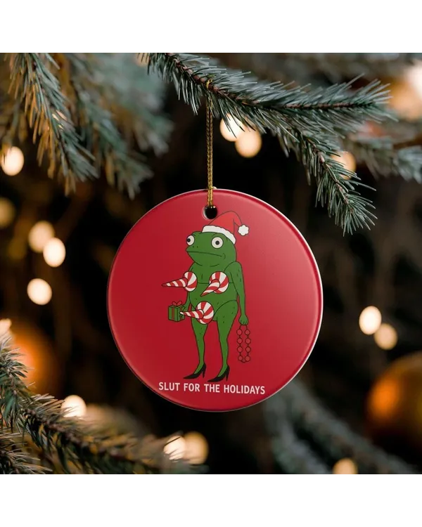 Funny Christmas Frog Ornament