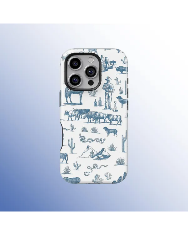 Blue Floral Cowboy Phone Case Phonecase