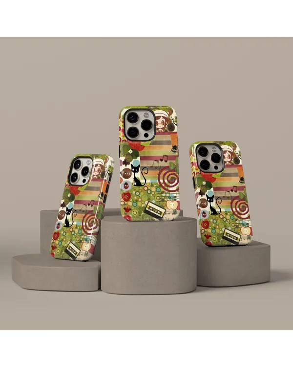 Retro Whimsy Artistic Collage Phone Covers Aesthetic Abstract Designs Phonecase