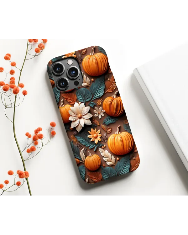 Fall Floral Pumpkin 3D Phone Case Phonecase