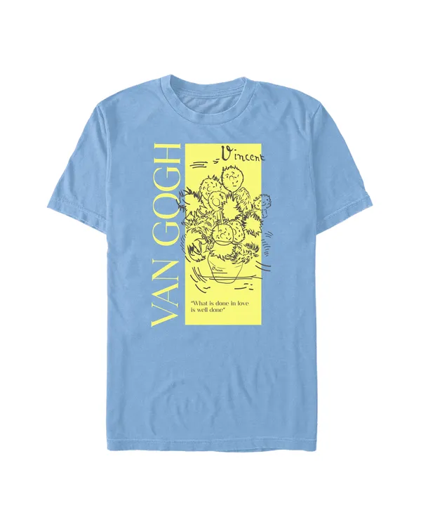 Officially Licensed apoh London - Van Gogh Sunflowers Quote Men's Crew neck T-Shirt