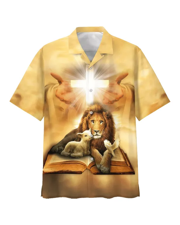 Lion Of Judah Lamb Of God Jesus Christ Hawaiian Shirt - Best Hawaiian Shirts - Christian Hawaiian Shirt