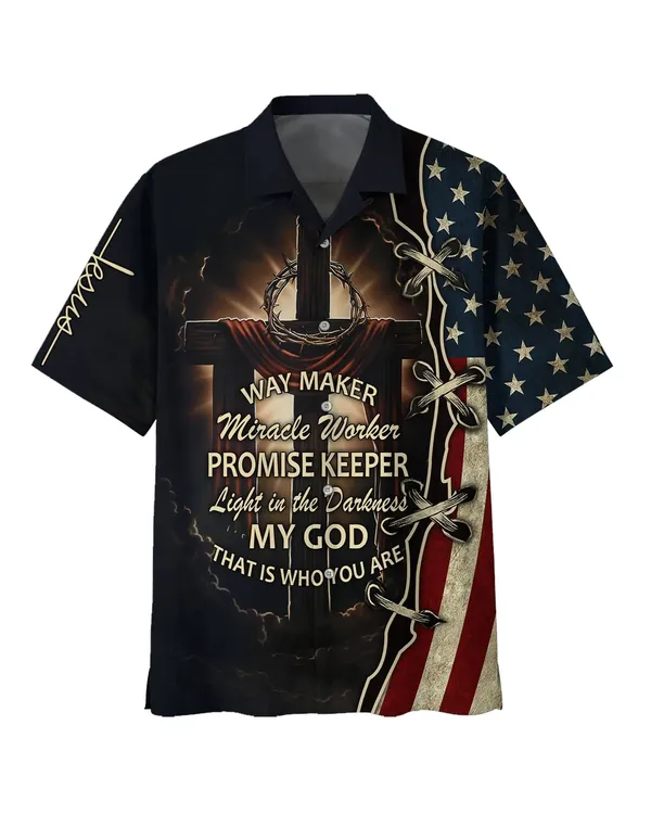 Way Maker Miracle Worker Promise Keeper Hawaiian Shirts - Christian Hawaiian Shirt - Hawaiian Summer Shirts