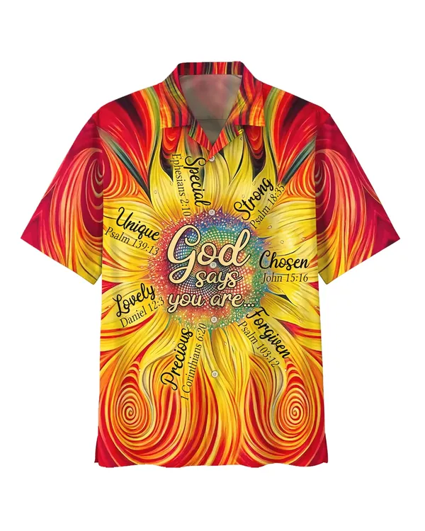 Sunflower God Say You Are Hawaiian Shirts - Christian Hawaiian Shirt - Hawaiian Summer Shirts