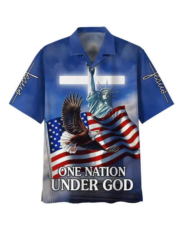 One Nation Under God Hawaiian Shirts - Christian Hawaiian Shirt - Hawaiian Summer Shirts