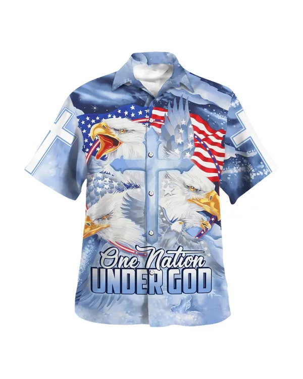 One Nation Under God 1 Hawaiian Shirts - Christian Hawaiian Shirt - Hawaiian Summer Shirts