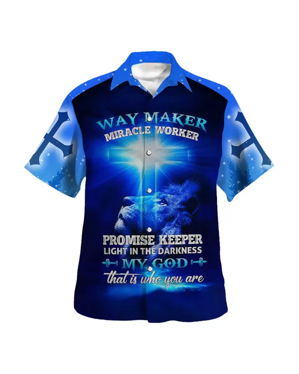 Way Maker Miracle Worked Promise Keeper Hawaiian Shirt - Christian Hawaiian Shirt - Religious Hawaiian Shirts