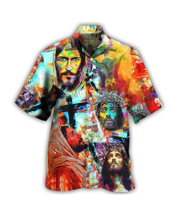 Jesus Peace Life Color Hawaiian Shirt - Christian Hawaiian Shirts For Men & Women