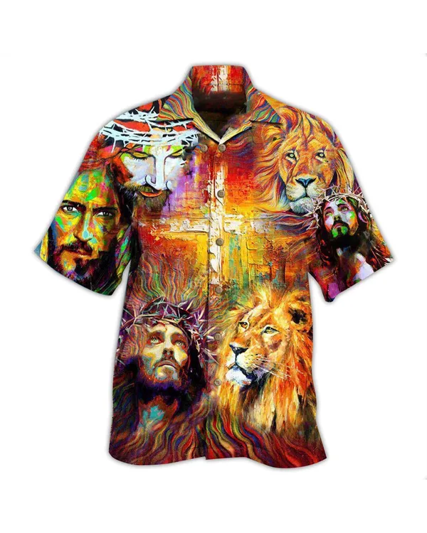 Jesus Is My King My Lord My Savior Hawaiian Shirt - Christian Hawaiian Shirts For Men & Women