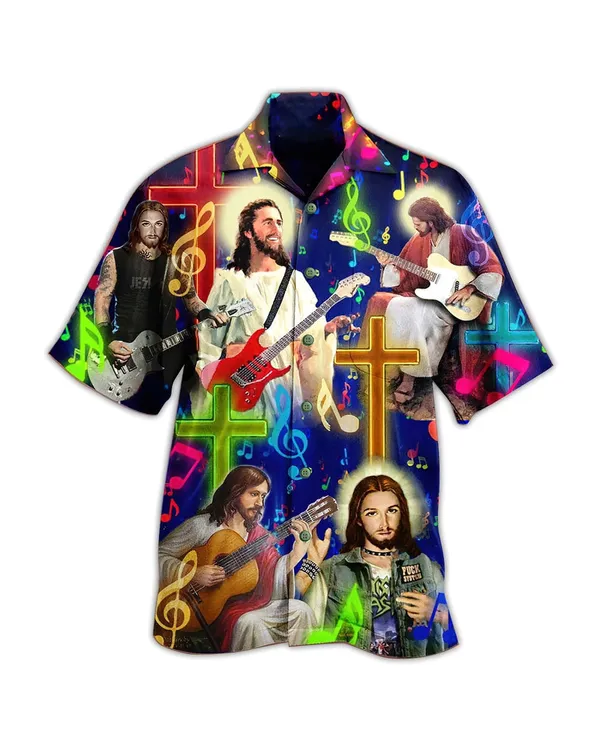 Guitar Jesus Love Guitar Hawaiian Shirt - Christian Hawaiian Shirts For Men & Women