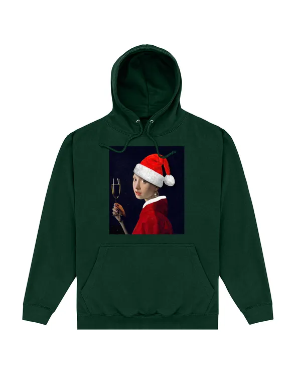 Officially Licensed apoh London - Vermeer Santa Girl Pearl Earring Unisex Hoodie