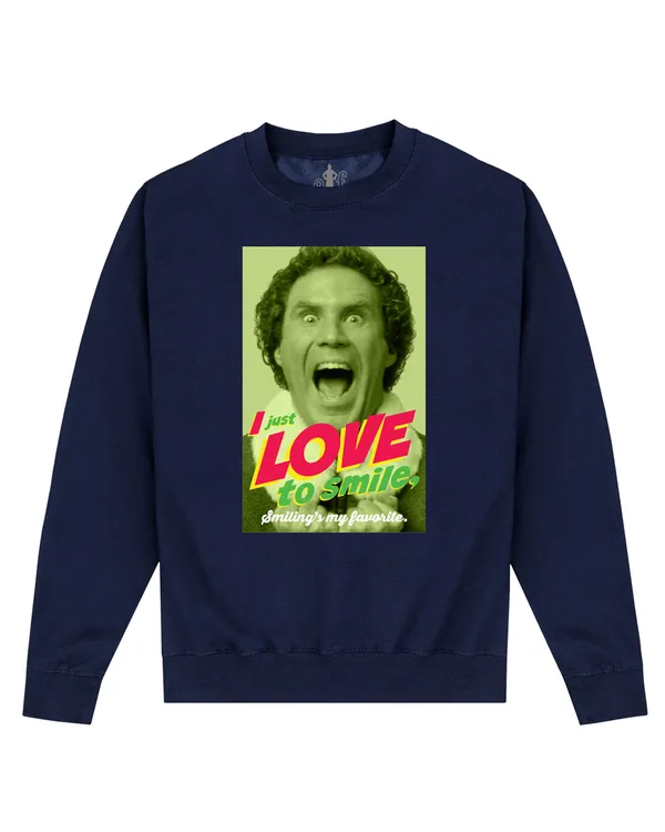 Officially Licensed Warner Bros. Elf - Elf I Love to Smile Unisex Sweatshirt