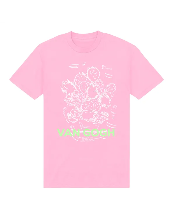 Officially Licensed apoh London - Van Gogh Sunflowers Scribble Unisex Crew neck T-Shirt
